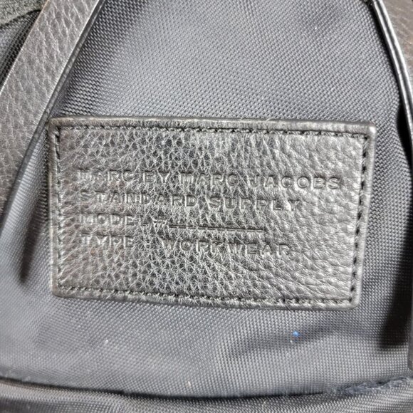 Marc by Marc Jacobs Nylon Mini Backpack – Black with Gold Zippers & Leather Trim - Picture 3 of 12